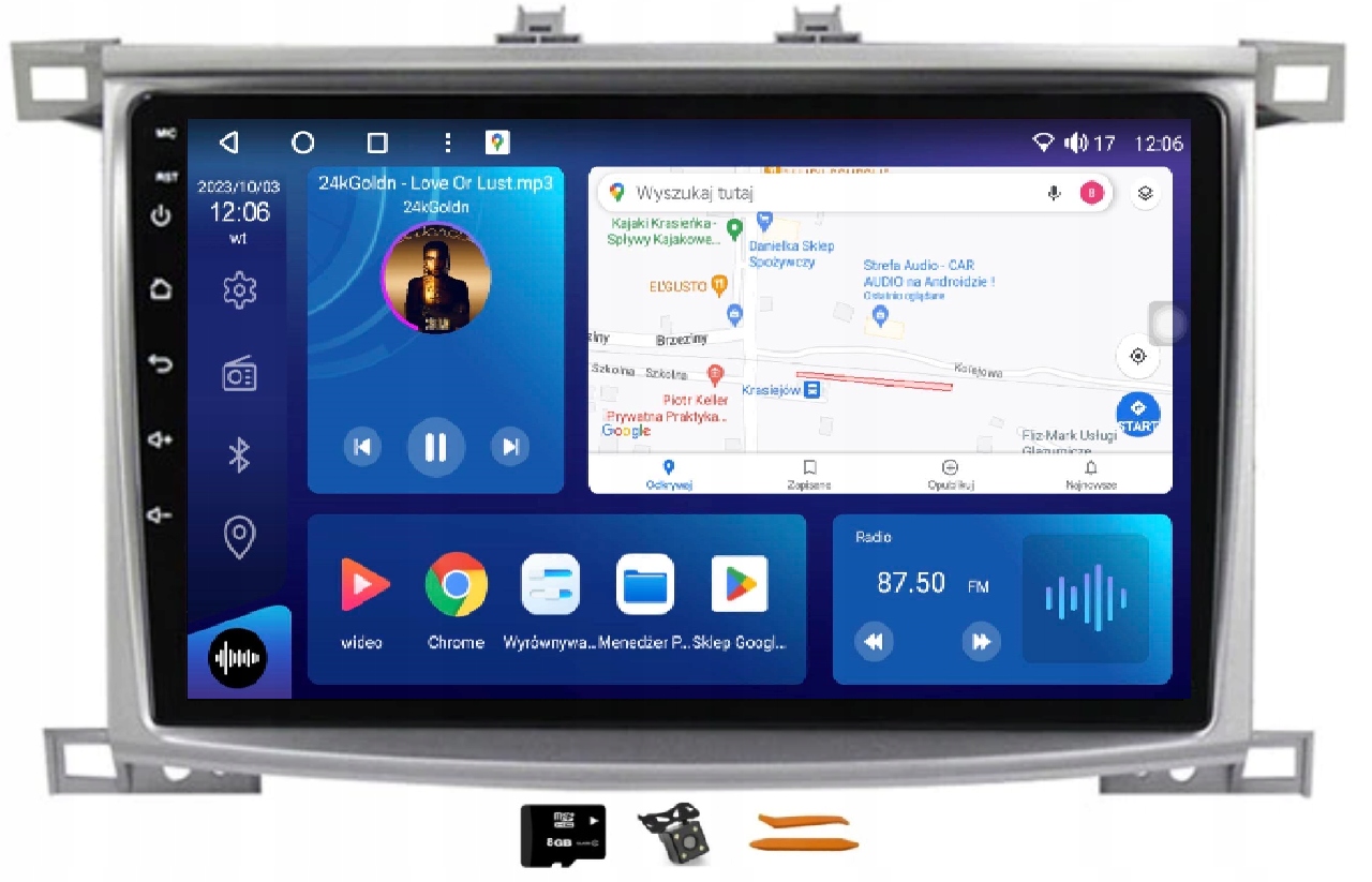 Rádio Android Navigácia Qled 2K Carplay Toyota Land Cruiser LC 100 02-07