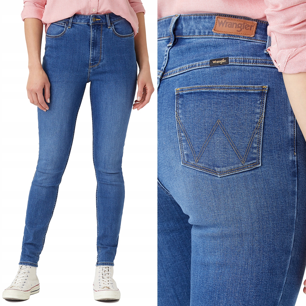 Wrangler Skinny Marina Džins vysoké dámské džínové kalhoty úzké nohavice W27 L32
