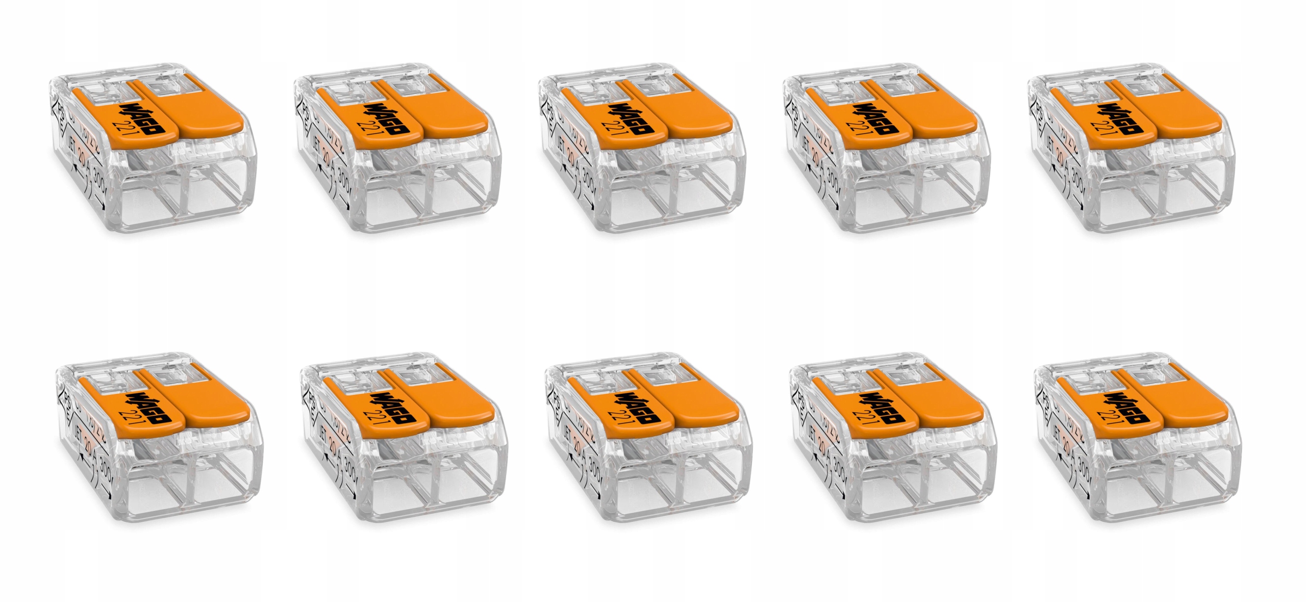

Szybkozłączka 0,2-4mm 2 styki Click 10 Sztuk Wago