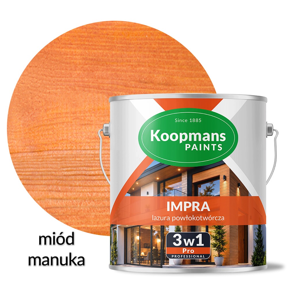 Koopmans Impra 3v1 Pro Lazura na dřevo zew 109 Manukový med 5L