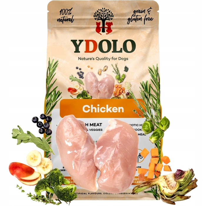 Ydolo Healthy Pure kuře a ryby polovlhké krmivo pro psa 2,5 kg