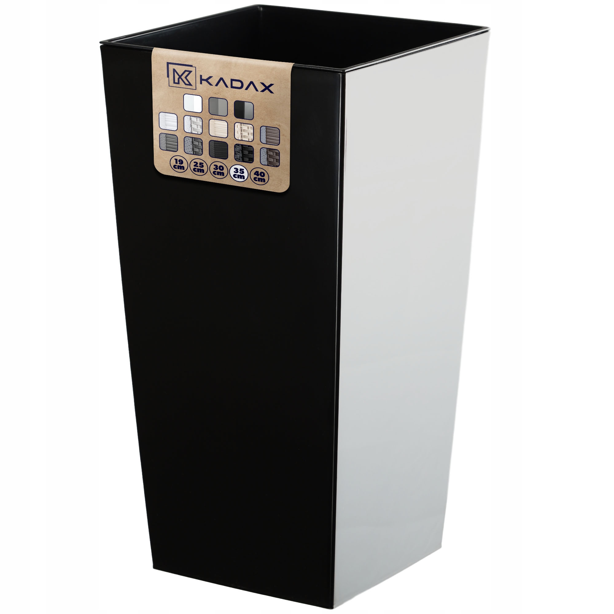 Doniczka Donica Wkład Ogrodowa Kwietnik Wysoka Czarna Połysk 68cm