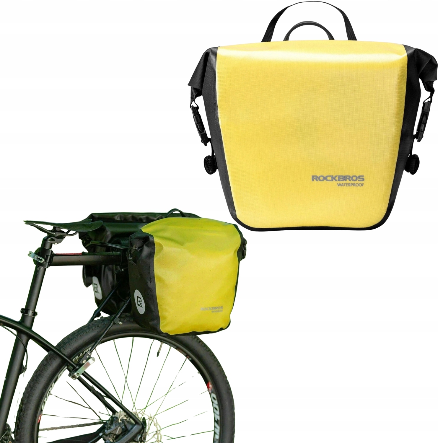 Torba Sakwa Rowerowa Duża Na Bagażnik Wodoodporna Tył 14L Pojemna Rockbros