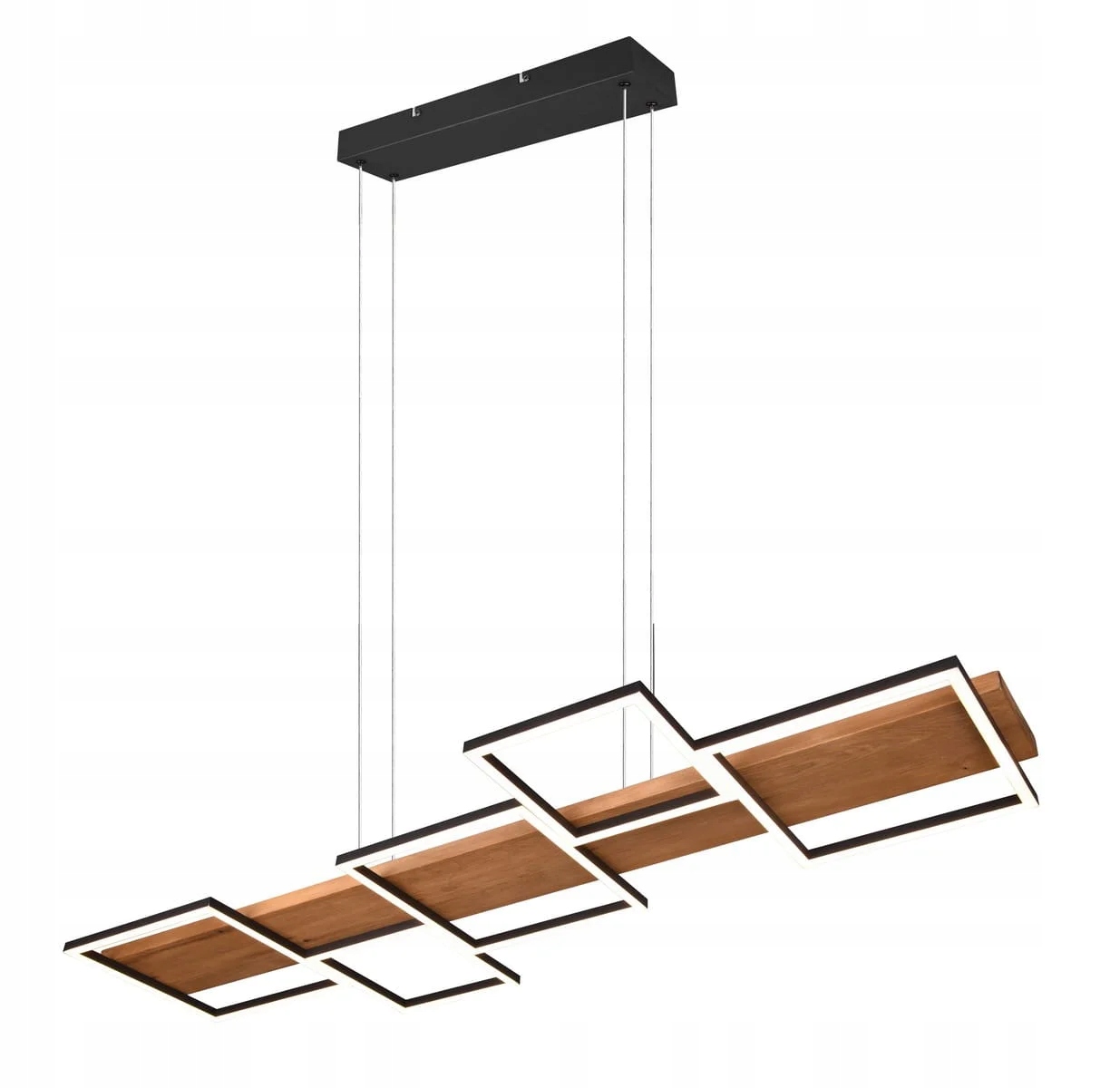Závesná lampa nad stôl, doska, štvorce, čierna Trio