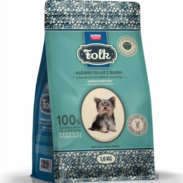 Folk krmivo pro psy mini mazurský jelení guláš 1,6 kg