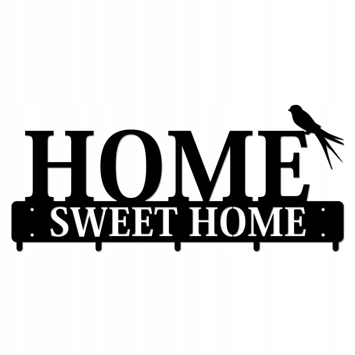 Nástenný Vešiak Na Oblečenie 60 cm Pevná Oceľ 2 mm Čierny Home Sweet Home