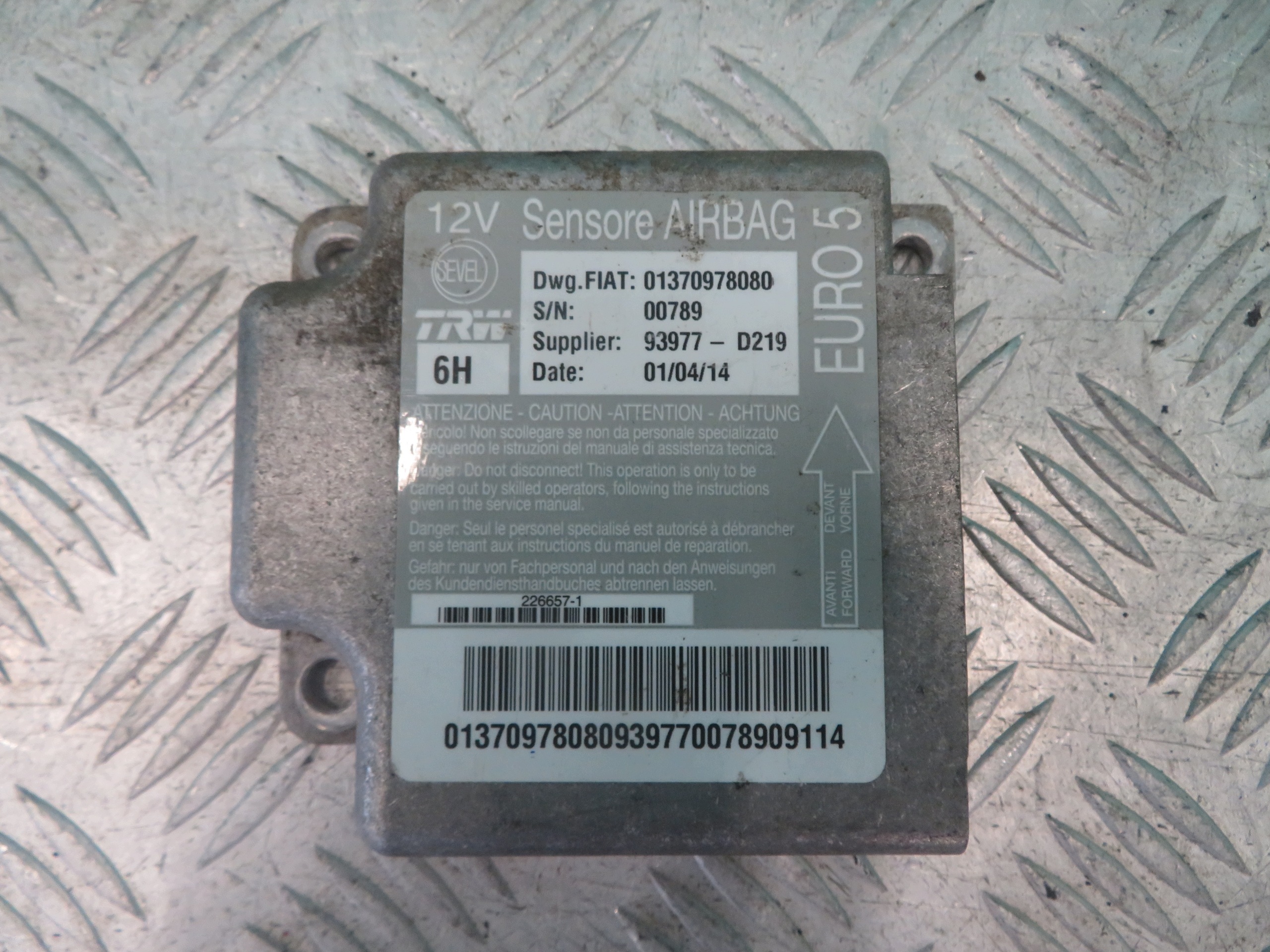 module airbag unité de commande électronique uce airbag BOXER JUMPER DUCATO 14R 01370978080