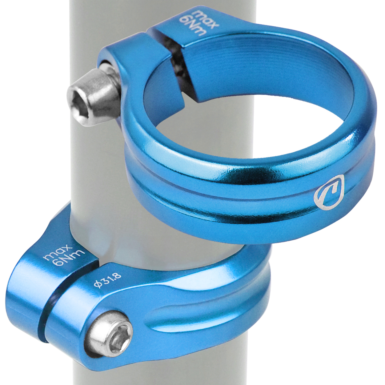 Obejma sztycy ze śrubą Execute 31.8 mm niebieska