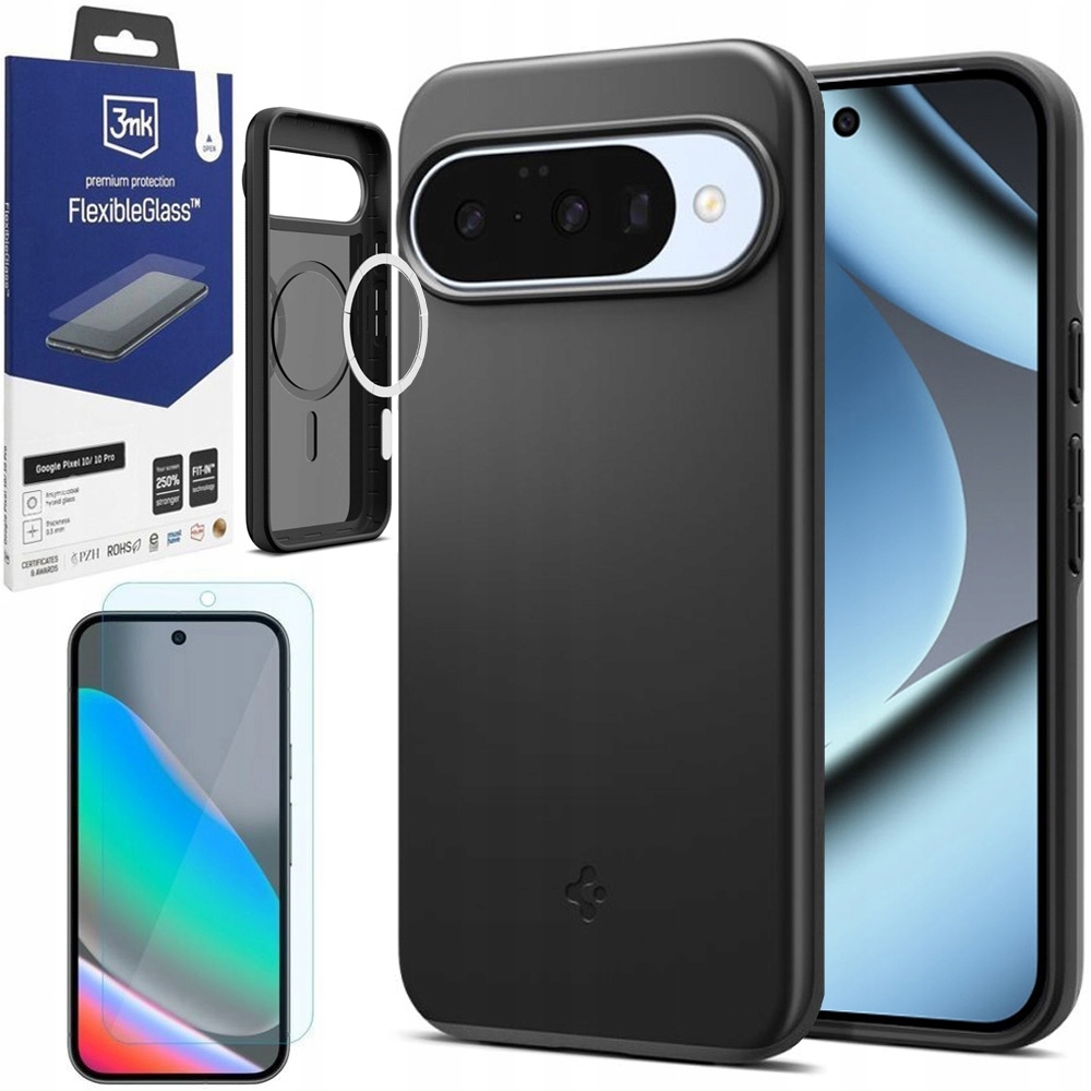 Pouzdro Spigen Fit PixelSnap Sklo 3mk pro Google Pixel 10/10 Pro