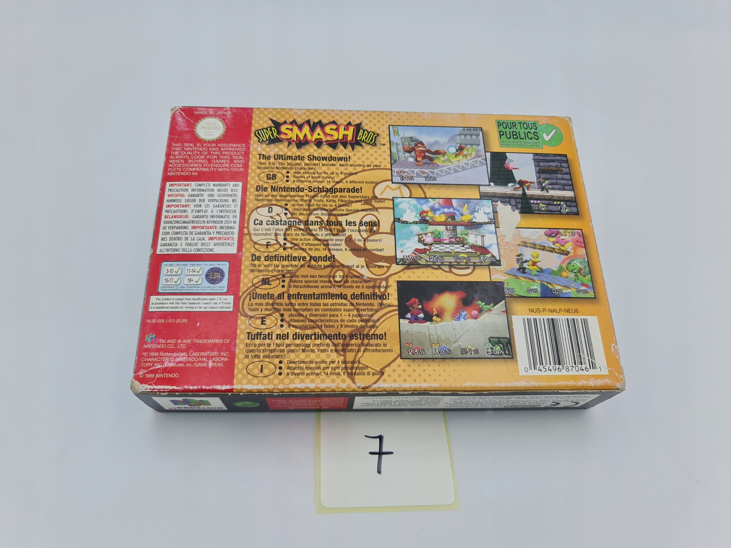 NINTENDO 64 SUPER SMASH BROS KARTON BOX Producent Nintendo