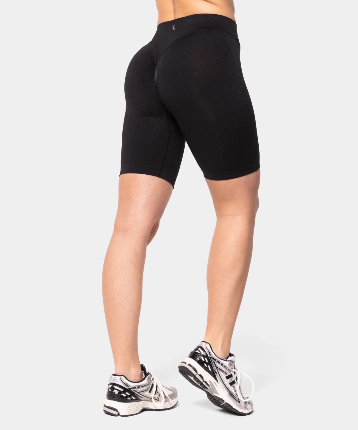 Bikery Szorty Sportowe Fitness Modelujące Wysoki Stan Czarne S