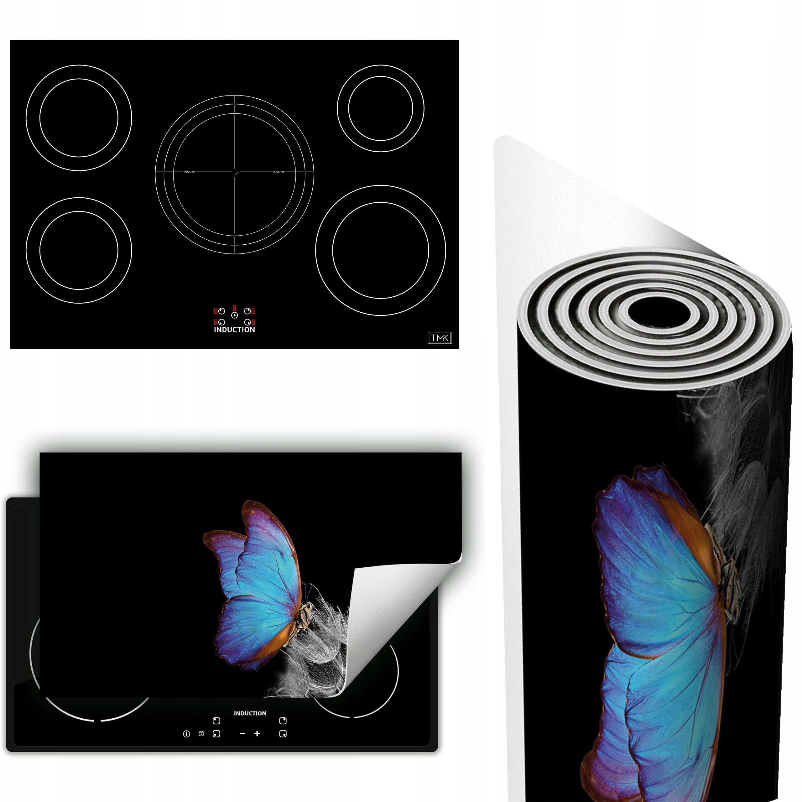 Vinylová Podložka Ochrana Kuchyňské Desky 90x52 černá motýl