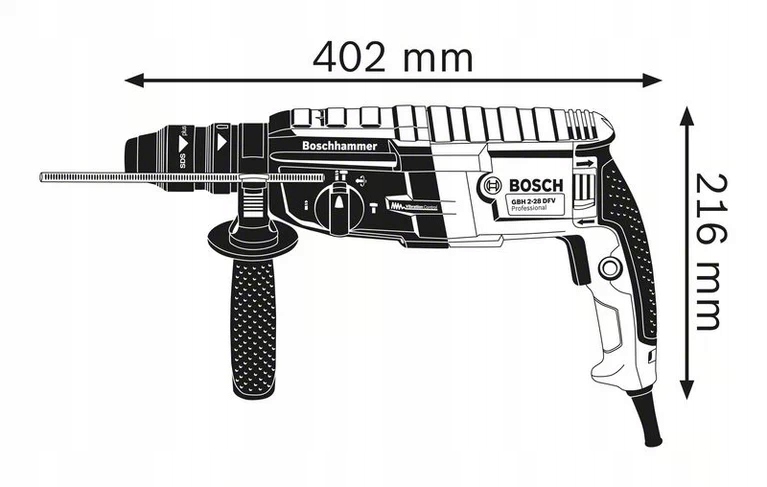 Ударный молот BOSCH Pro с ручкой SDS + GBH 2-28 F Impact Energy 1 J