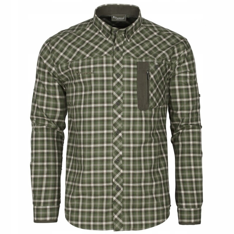 Koszula Pinewood Wolf 5329 kol. Pine Green/Offwhite roz. M długi rękaw