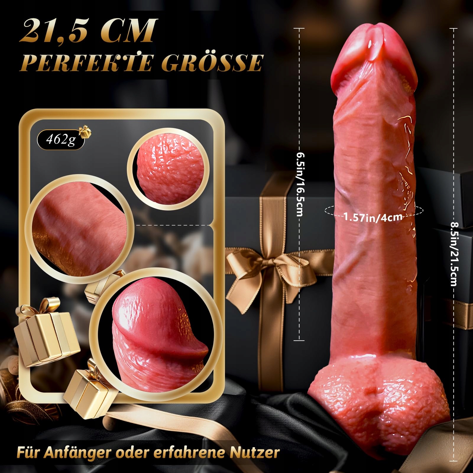 REALISTISCHER Dwuwarstwowy Silikonowy Dildo Z Ruchomymi Jądrami Dla Kobiet — miniatura 6