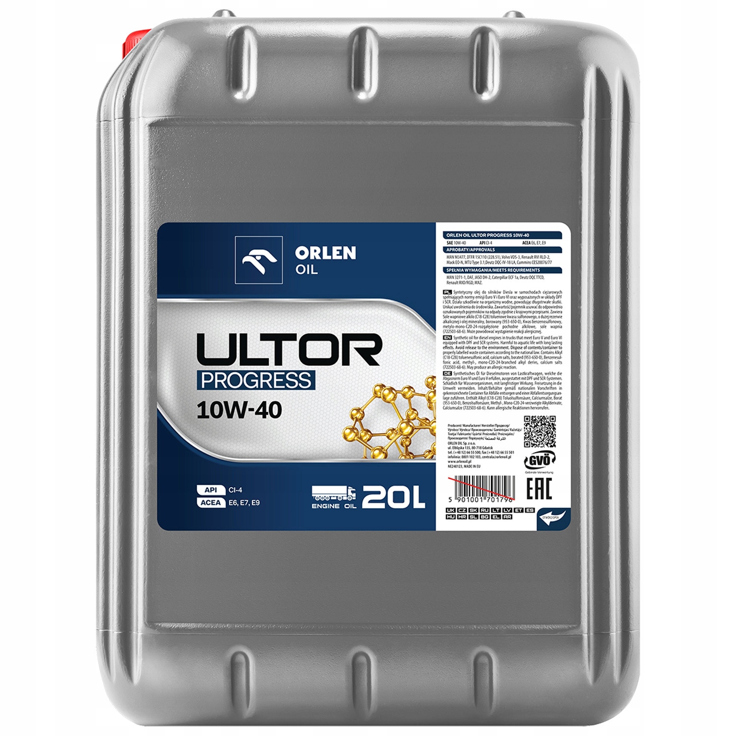 Olej Silnikowy Syntetyczny ULTOR PROGRESS Orlen Oil 10W-40 | 20L