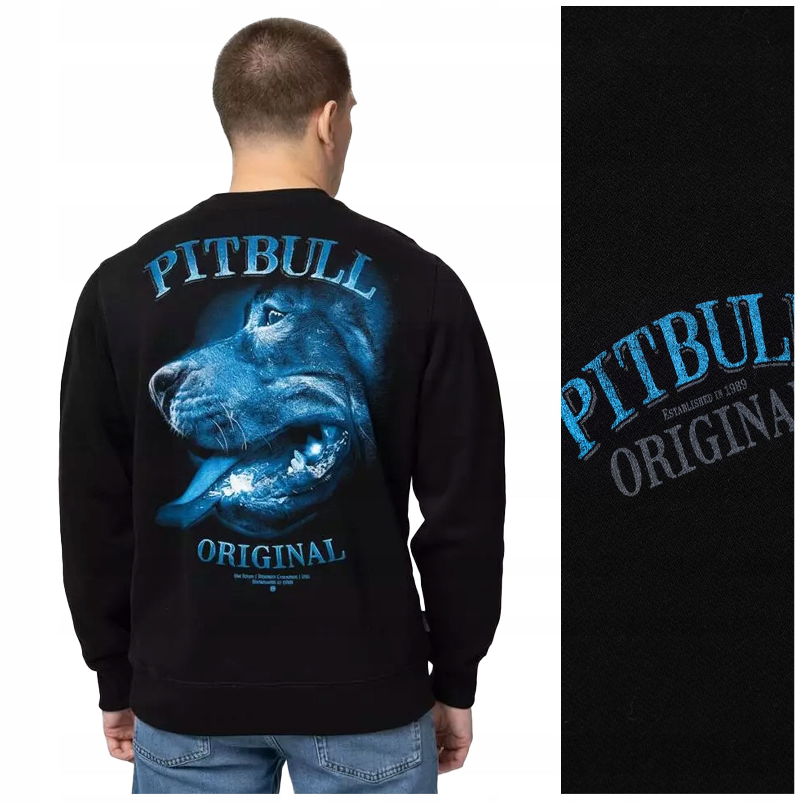 Mikina přes hlavu Pit Bull „midnight“ vel. XXL černá