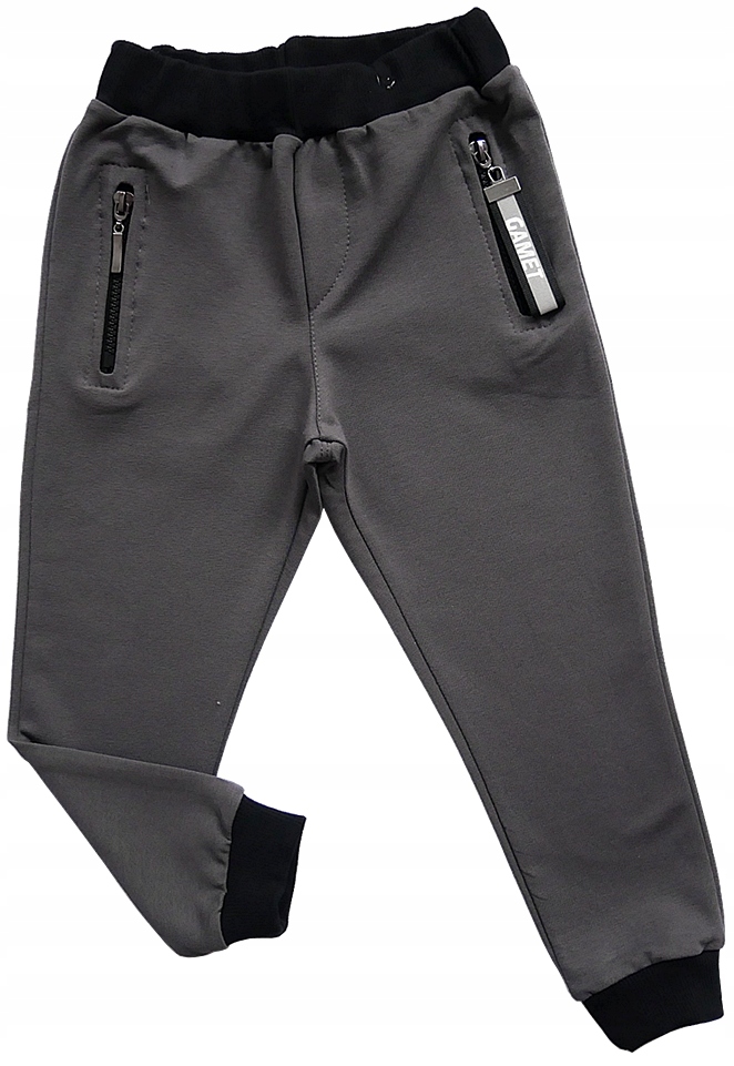 CHŁOPIĘCE spodnie DRESOWE kieszenie na ekspres 152