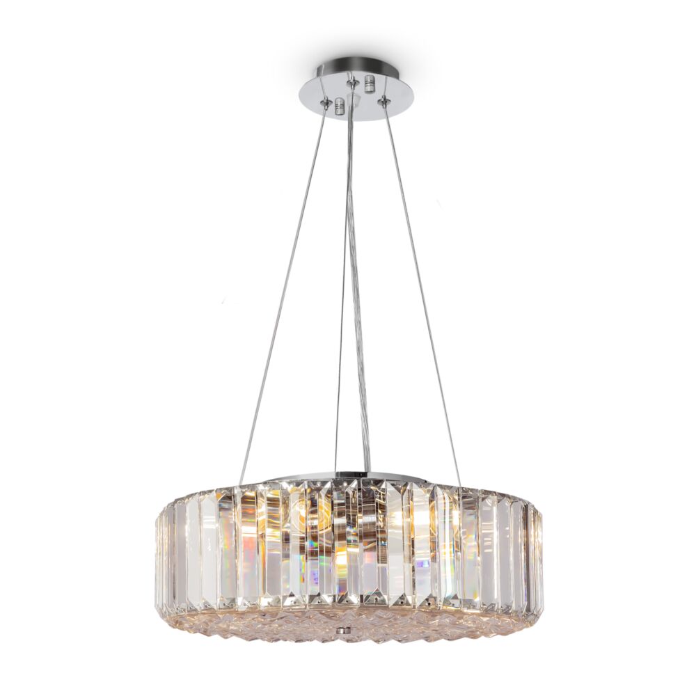 Závěsná lampa lustr křišťálový kulatý glamour chrom 40 cm Maytoni