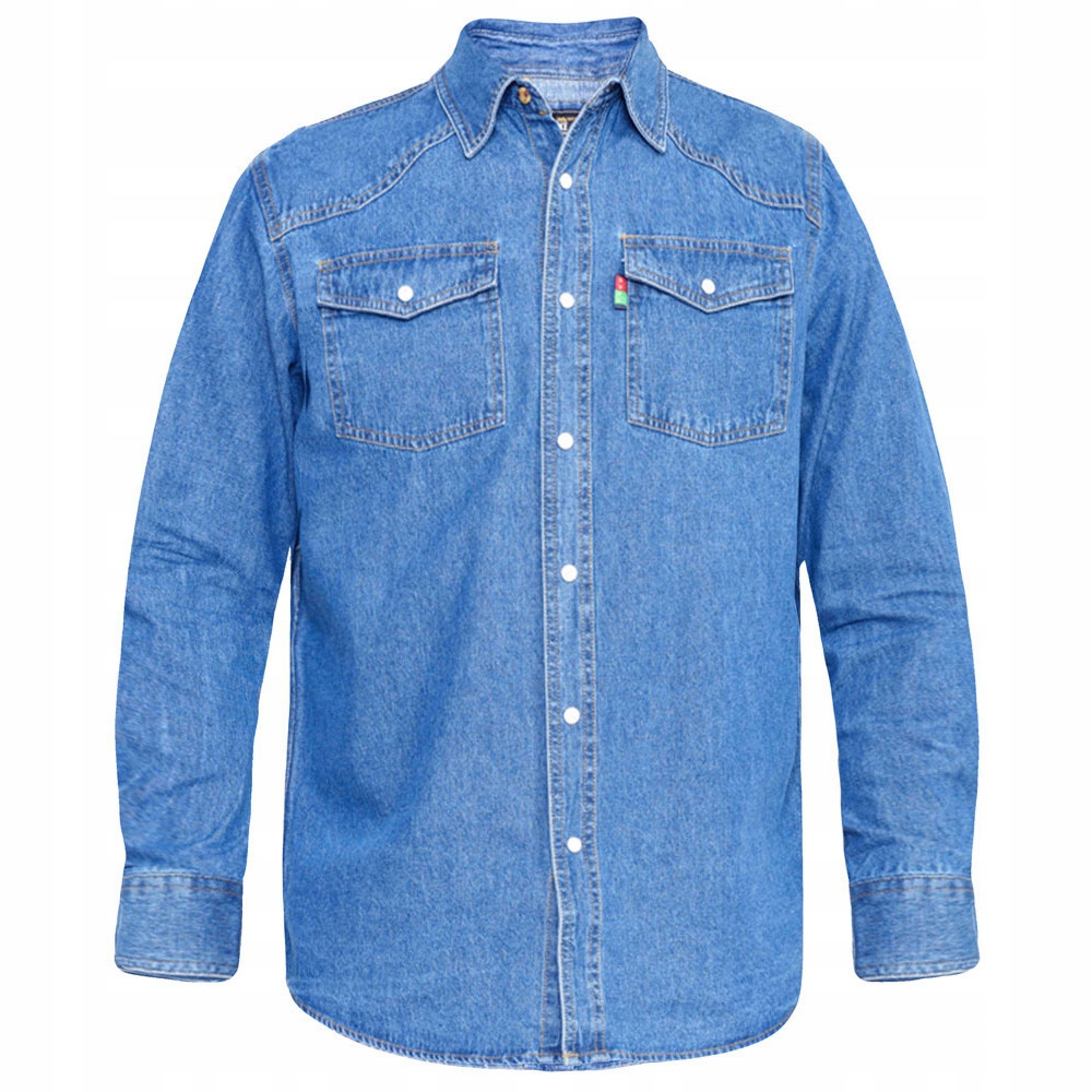 Duke košile pánská Western Style Denim Shirt riflová nadměrná velikost S je