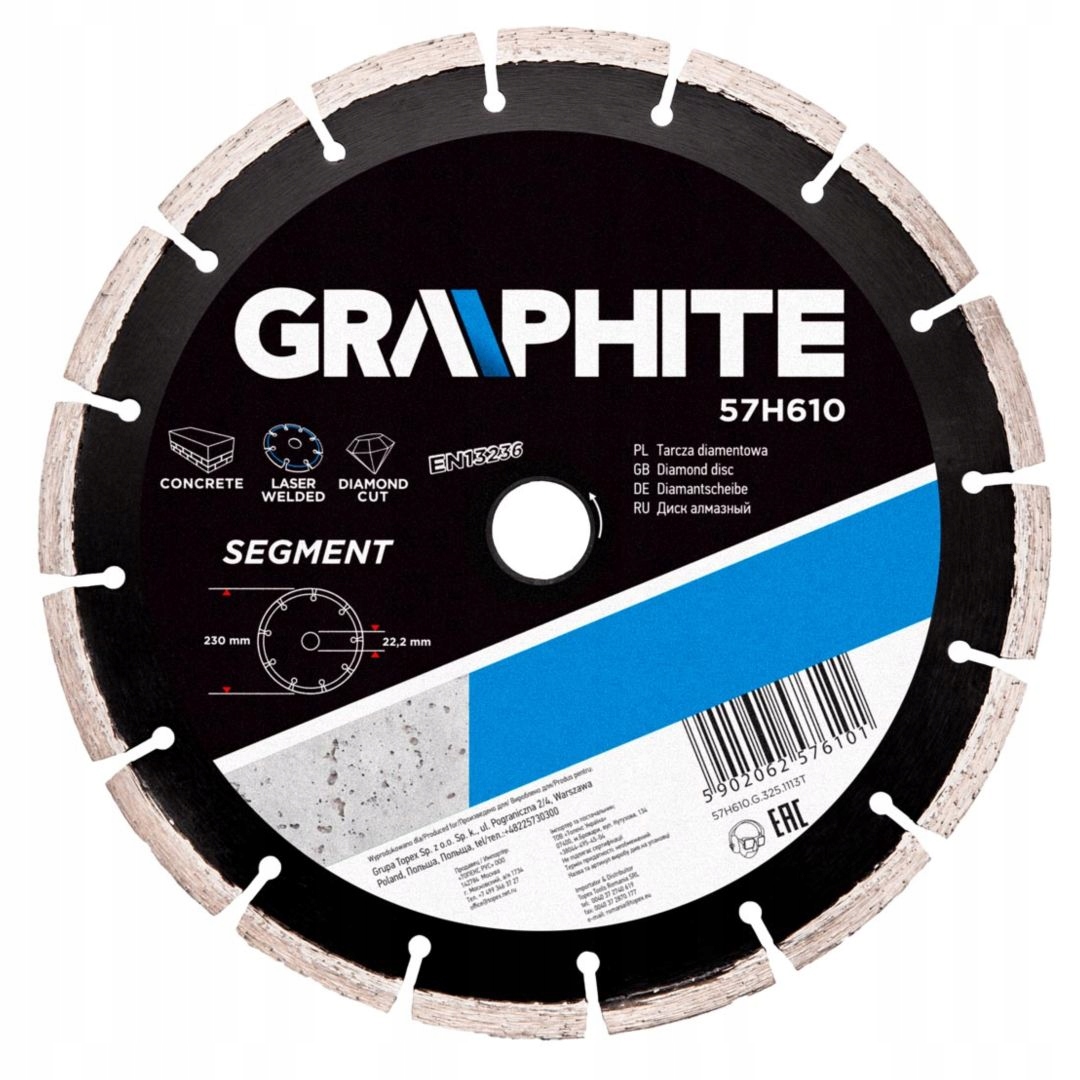 

Tarcza diamentowa 230x22.2mm, segmentowa Do Betonu