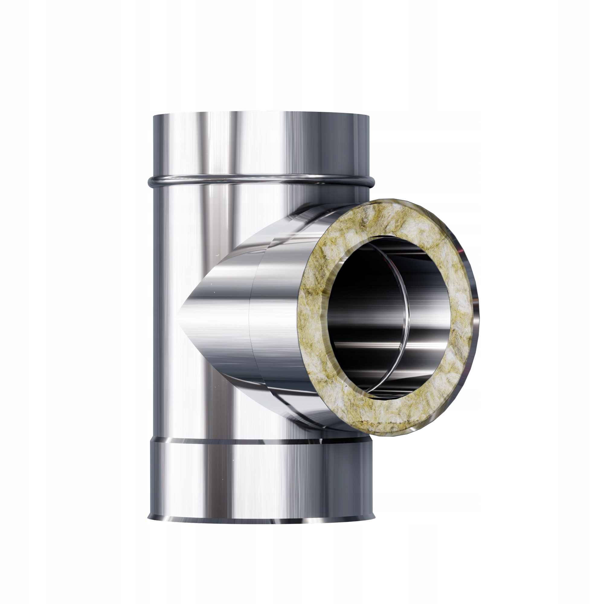 Kzd Slim T-rozdělovač izolovaný fi 120 0,8 mm 90 stupňů komín vložka ocel žár