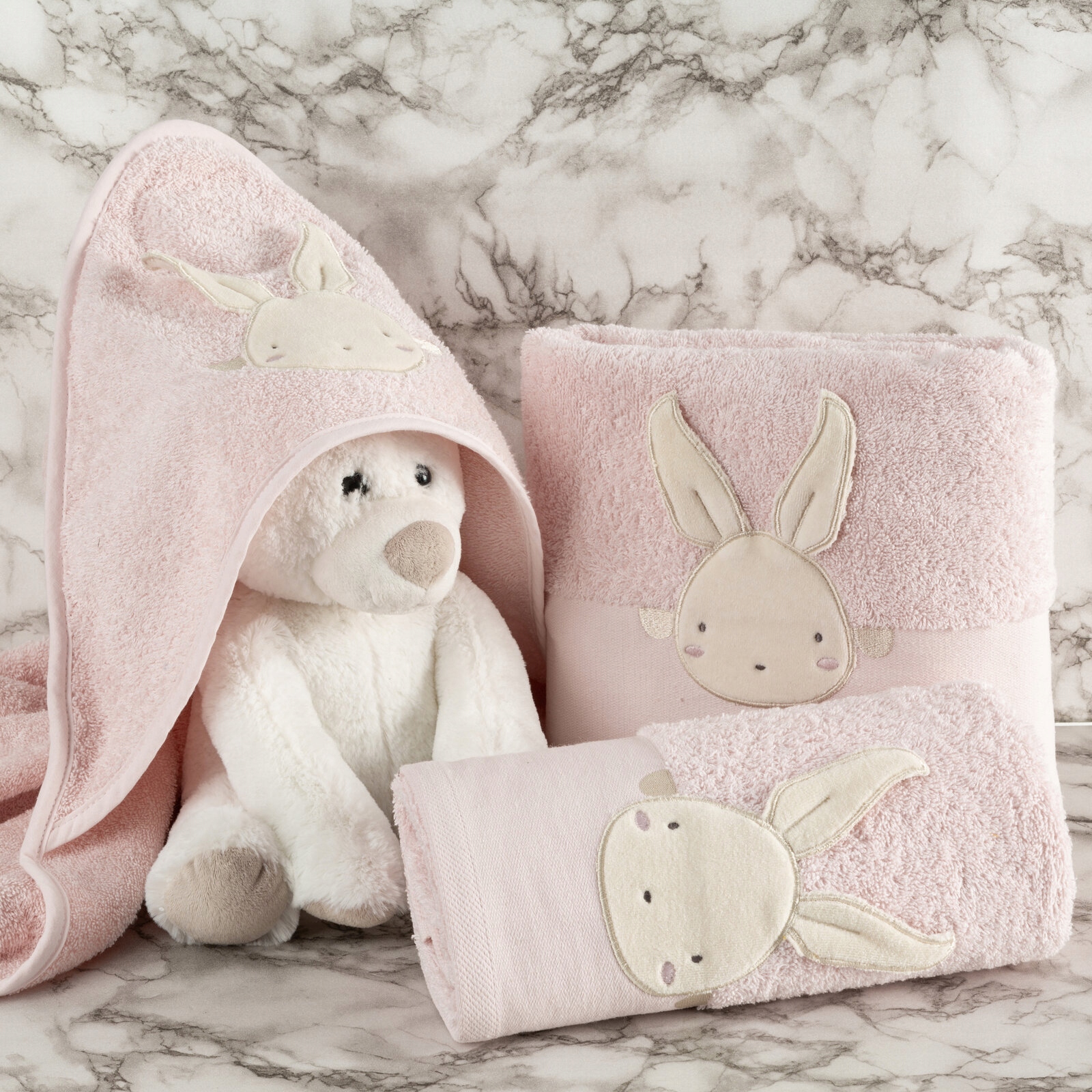 RĘCZNIK DZIECIĘCY BABY57 70 X 140 CM RÓŻOWY Długość 140 cm