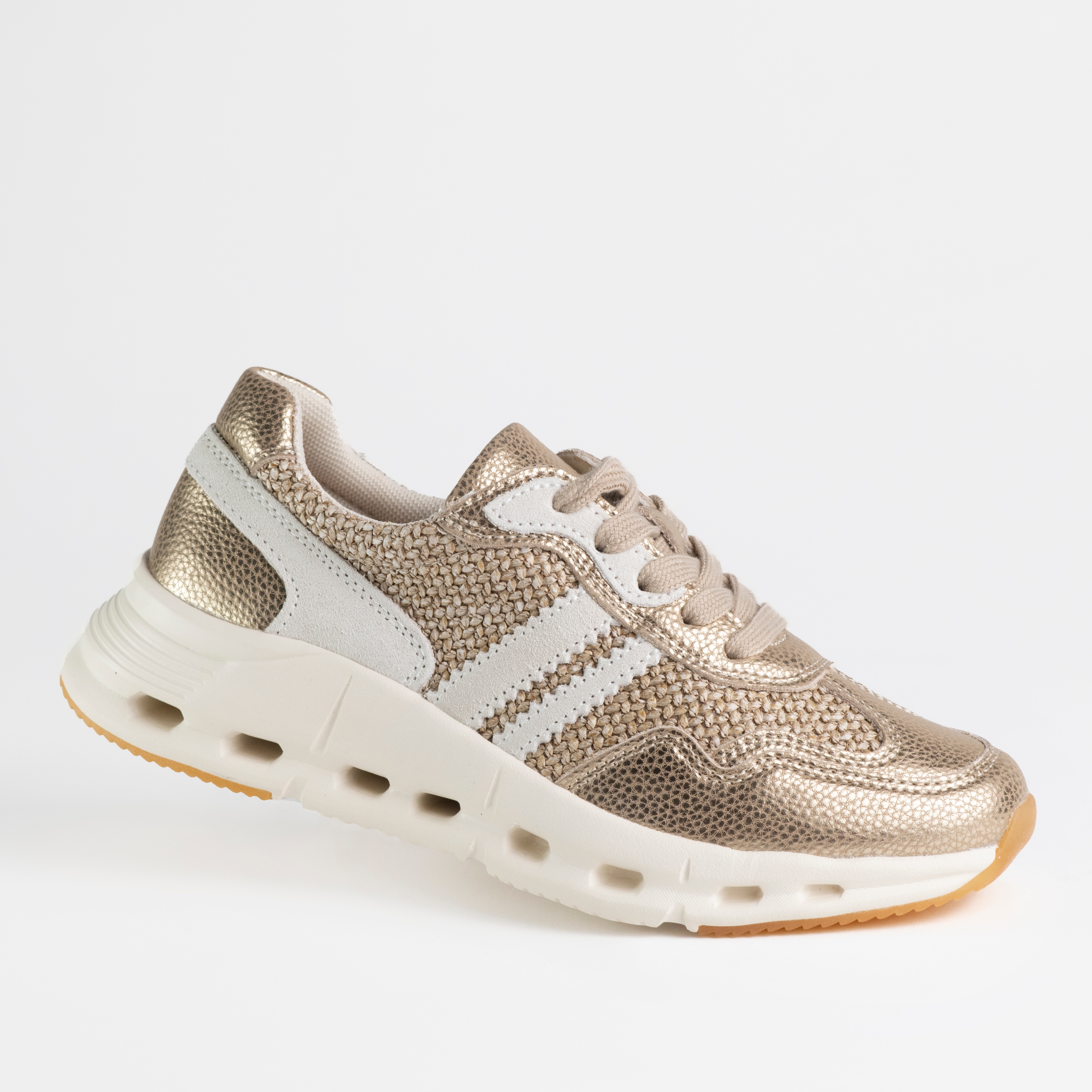 Sportovní dámské boty Goodin GD-WL78, zlatá kůže, pletený styl, komfort 38