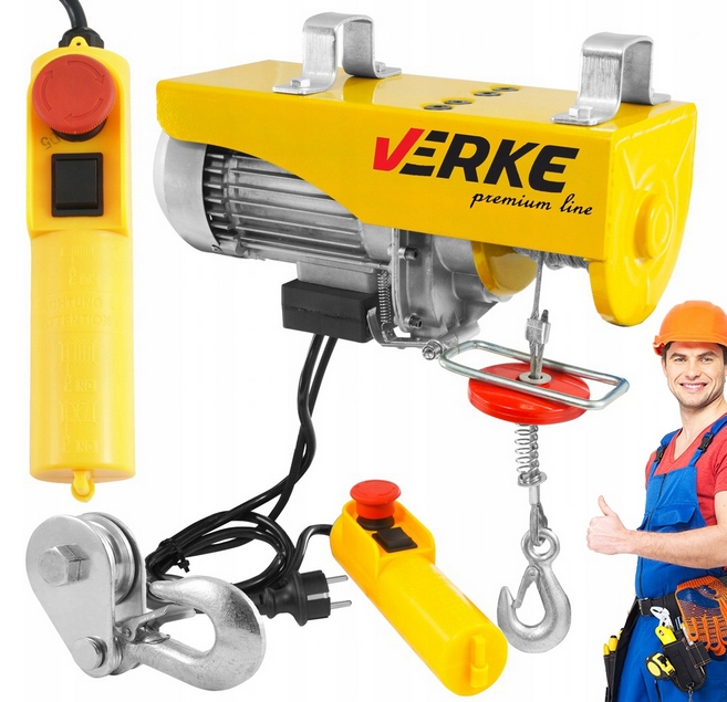 Wyciągarka Elektryczna Budowlana 230V Wciągarka Linowa Na Linę 600KG 1050W