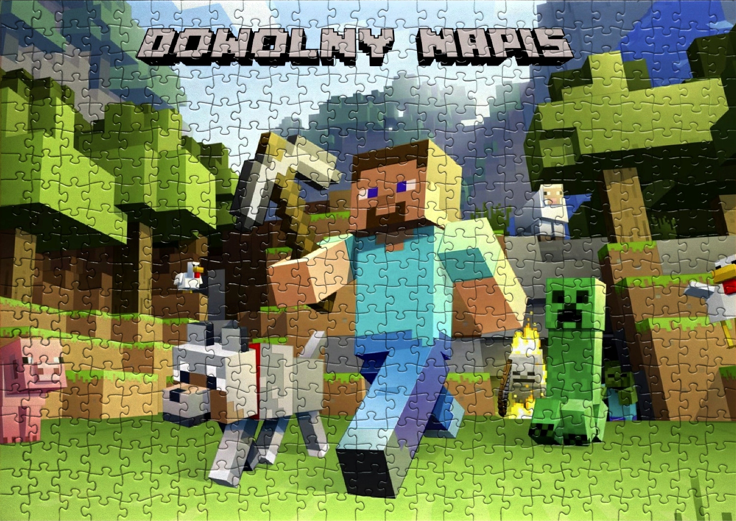 Puzzle MINECRAFT z TWOIM NAPISEM A3/192EL