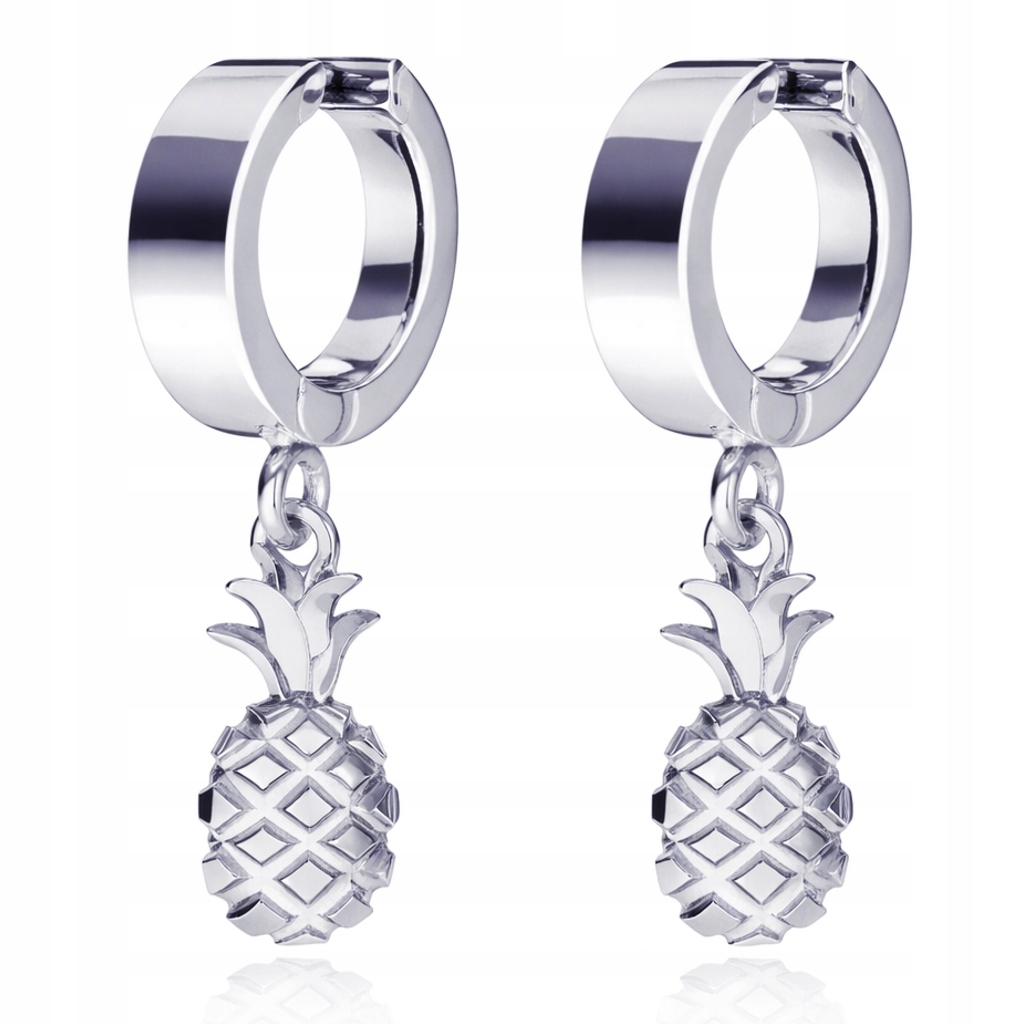 Ananasové Plody Ananas Stříbrné náušnice pouta stříbro 925