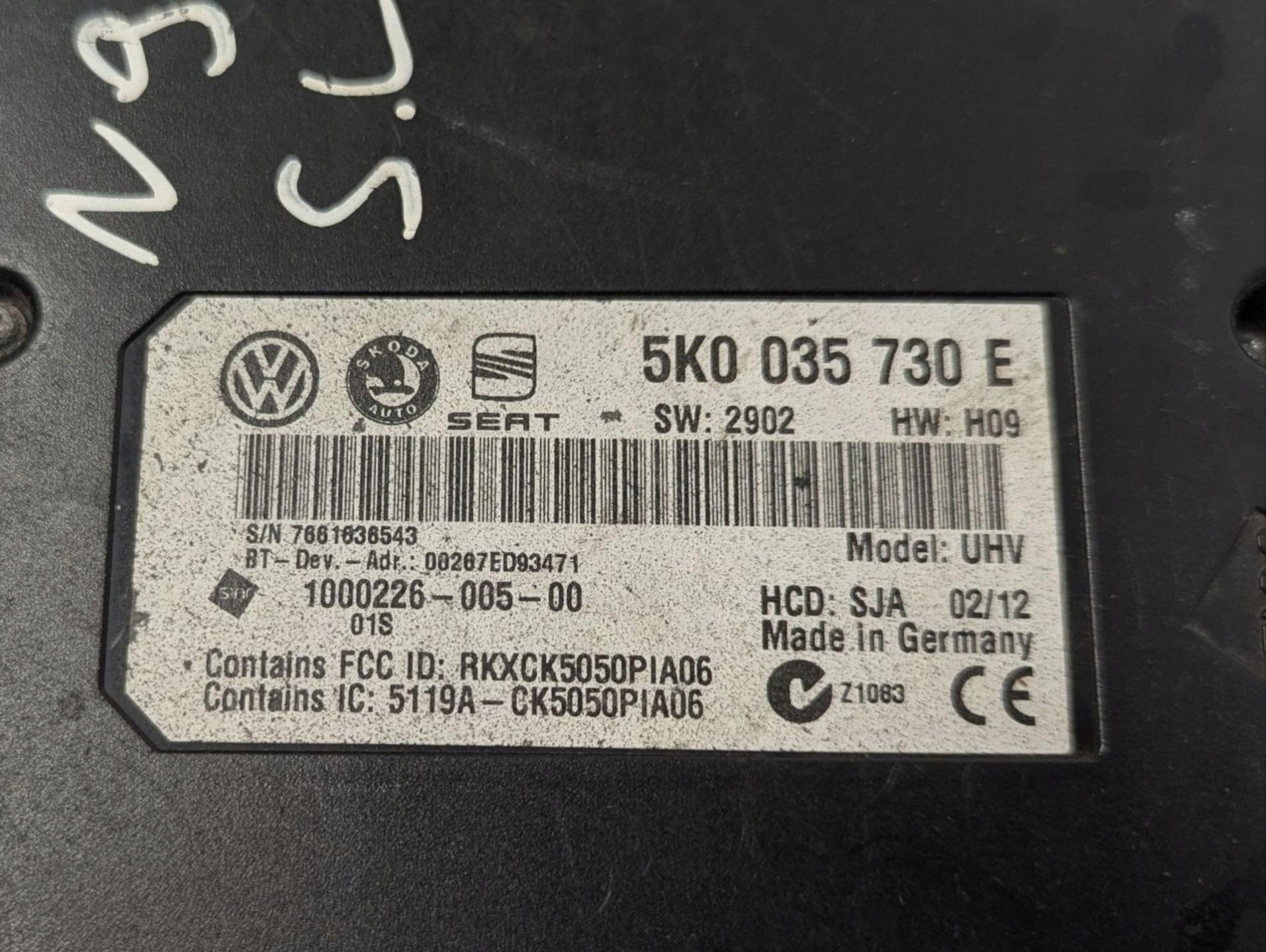 Centralina Bluetooth SEAT Leon 2 facelift 2012 5K0035730E