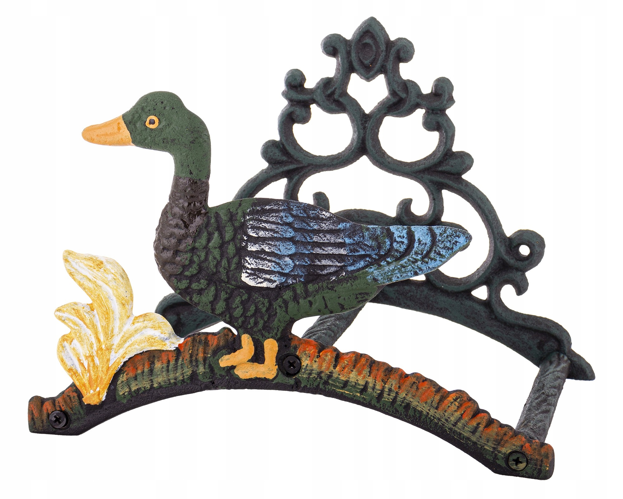 Držák na zahradní hadici kachna na hadici praktická dekorace orgodu litina