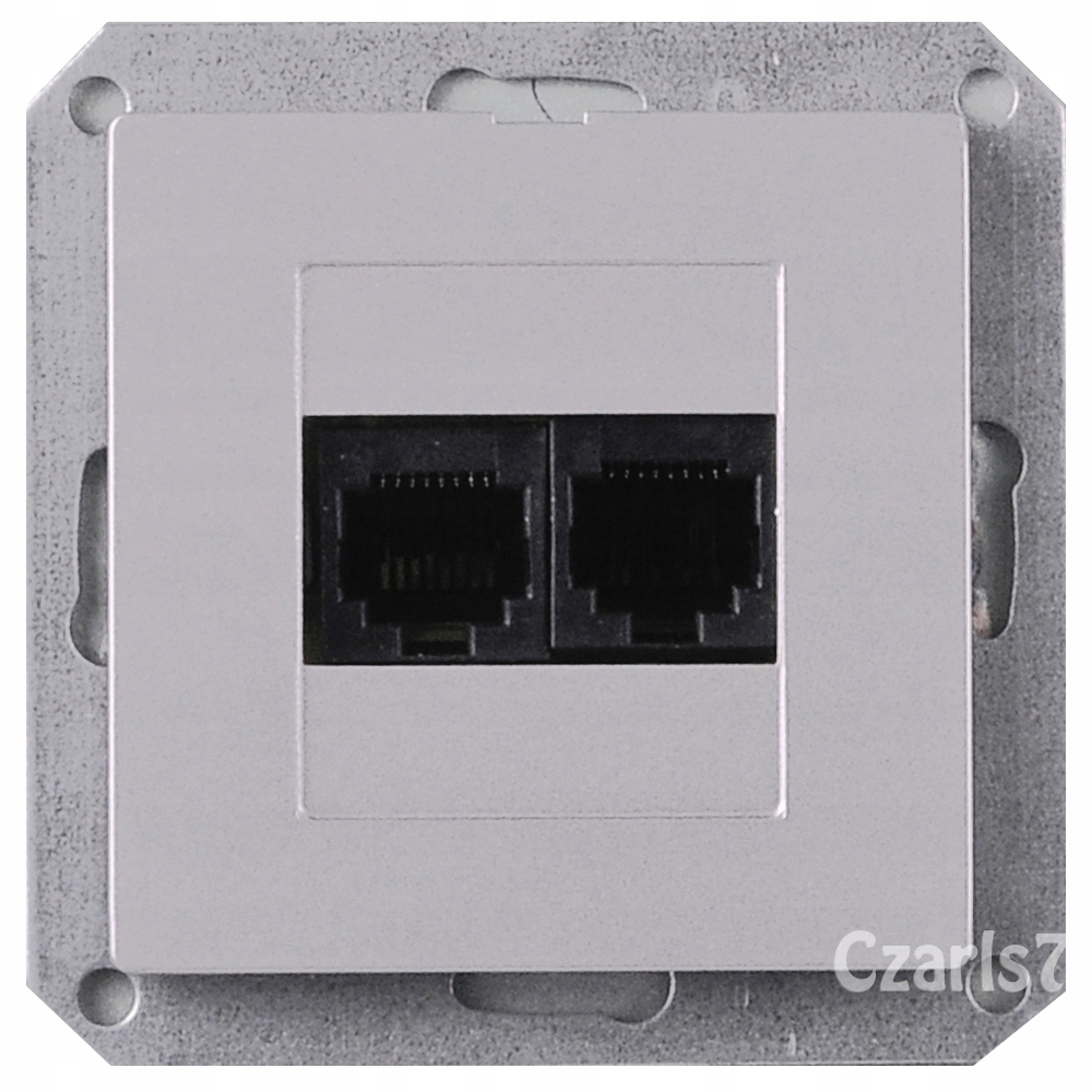 

Gniazdo Internet. Podw. RJ45 Premium Srebrne Moduł