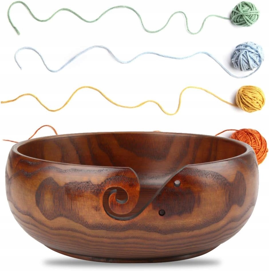 Dřevěná Miska Na Přízi Na Vlněný Háčkovací Úplet S Otvory