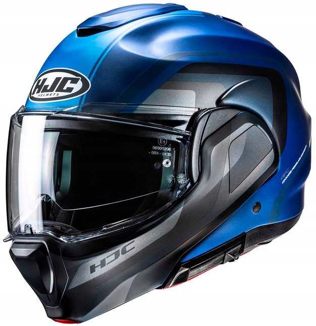 Hjc F100 Reff Blue Grey Motocyklová Prilba S Čeľusťou XXL
