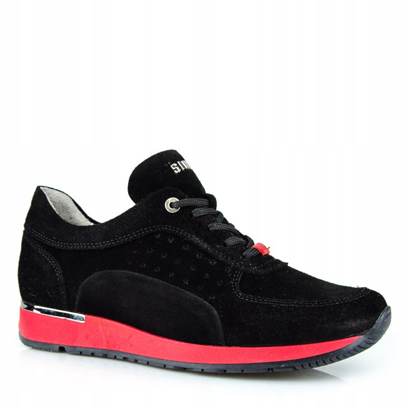 

Simen 4381A Adidasy Sneakersy Skóra Czarne LaRoni