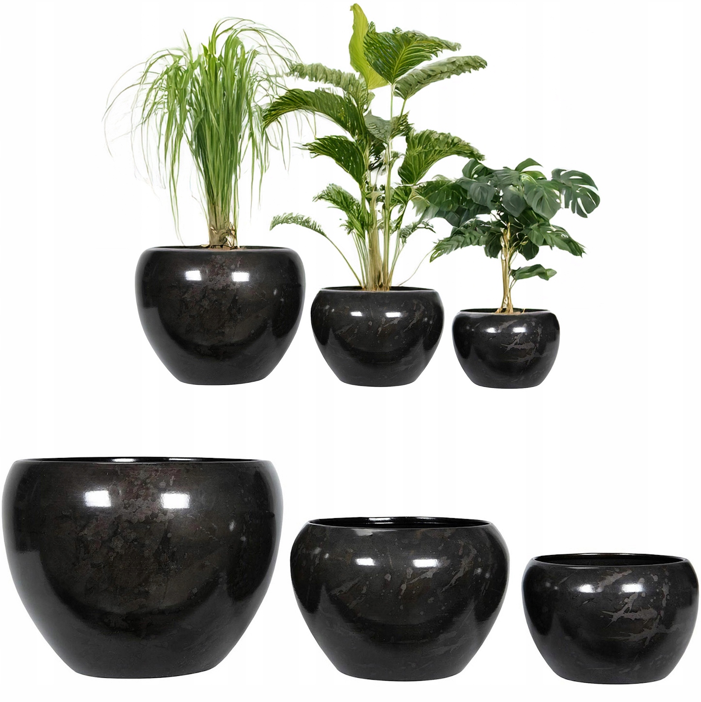 Květináč Na Balkon Terasa Parapet Květiny 24 cm Černý Loft 3KS Do Domácnosti