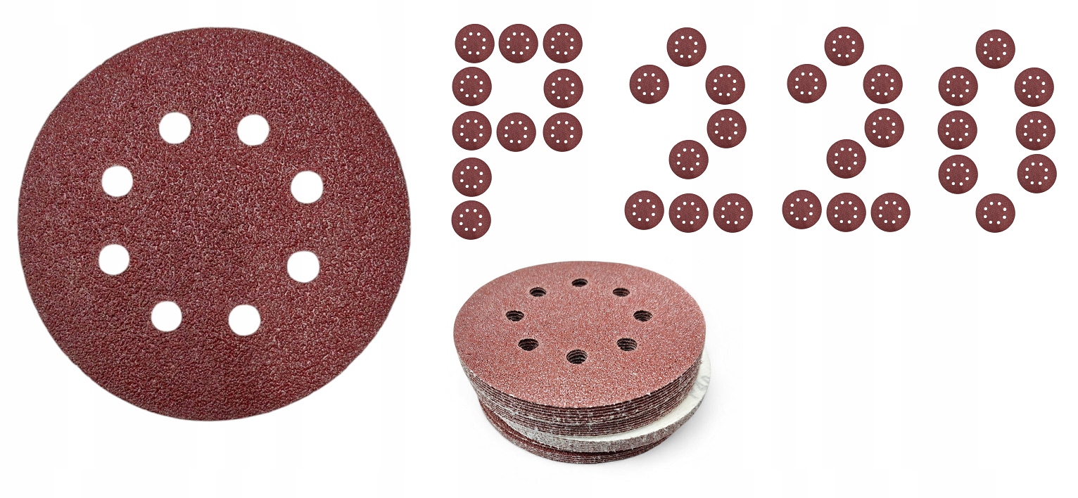 Papier Ścierny Krążek 125 Na Rzep Otwory Szlifierki Oscylacyjnej P220 20szt