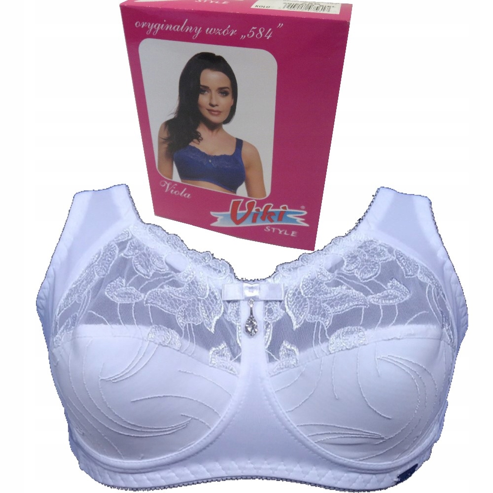 Viki 584 biustonosz Viola miękki duże rozmiary Śnieżna Biel 90G