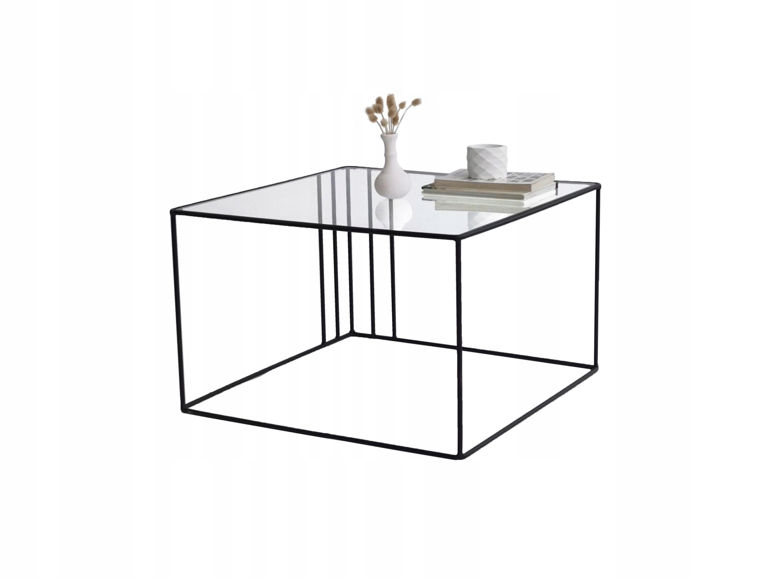 Ława Okrągła Stolik Kawowy Do Salonu Czarna Nowoczesna Loft Metalowa 55CM