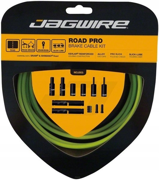 Sada brzdových lanek Jagwire Road Pro zelená
