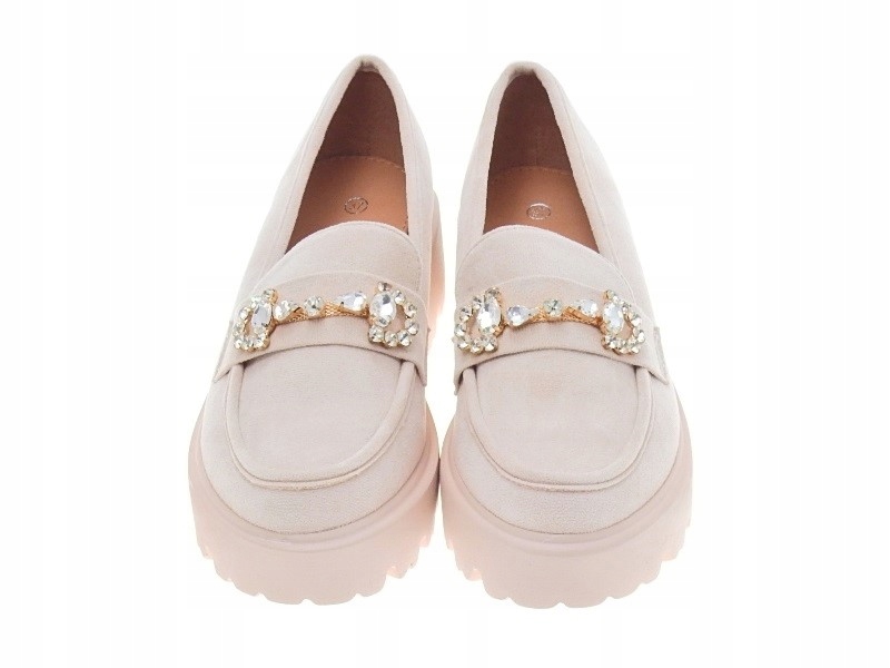 Zamszowe mokasyny półbuty Beige r.38 Rozmiar 38