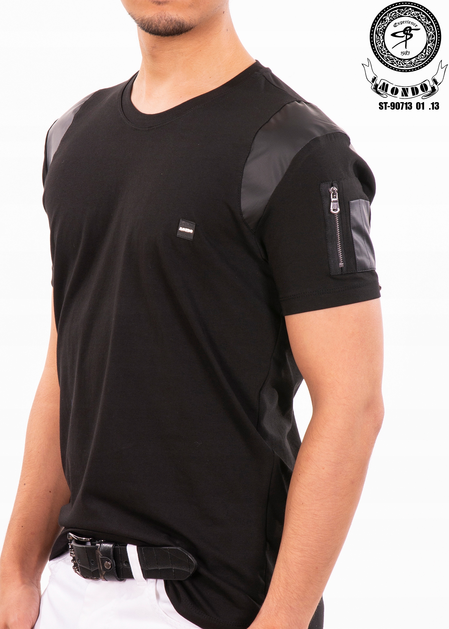 MONDO Premium T-shirt męski czarny New Design 2XL