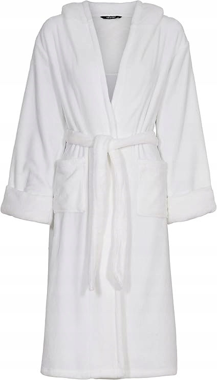 Decoy Klasický Župan S Kapucí A Kapsami Ecru XL Jqc