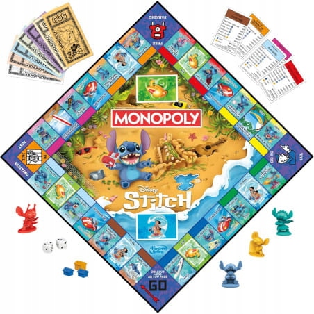 Hasbro Stitch Gra planszowa rodzinna Monopoly Wersja angielska G0388