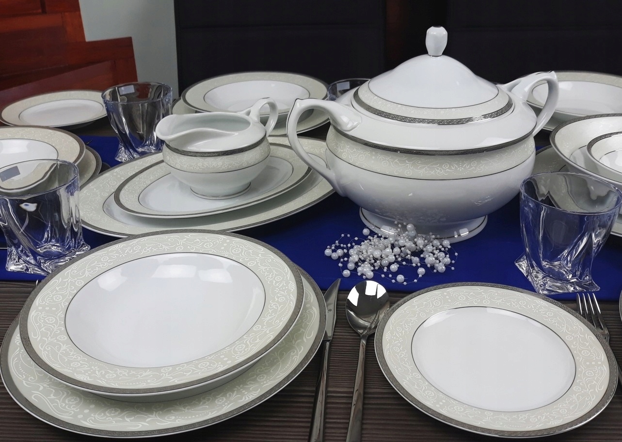 Bogucice Agawa Platin Jídelní Servis 25 ks 6 osob