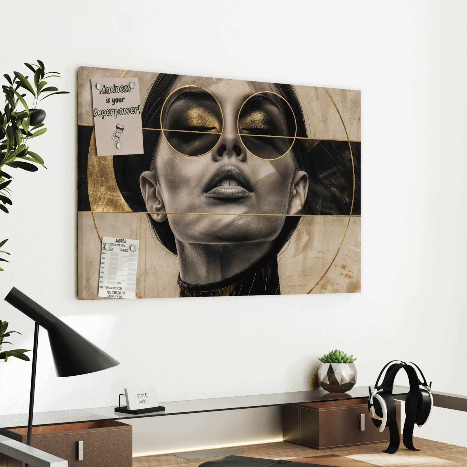 Magnetická tabule Abstraktní Okulary 60 × 40 cm