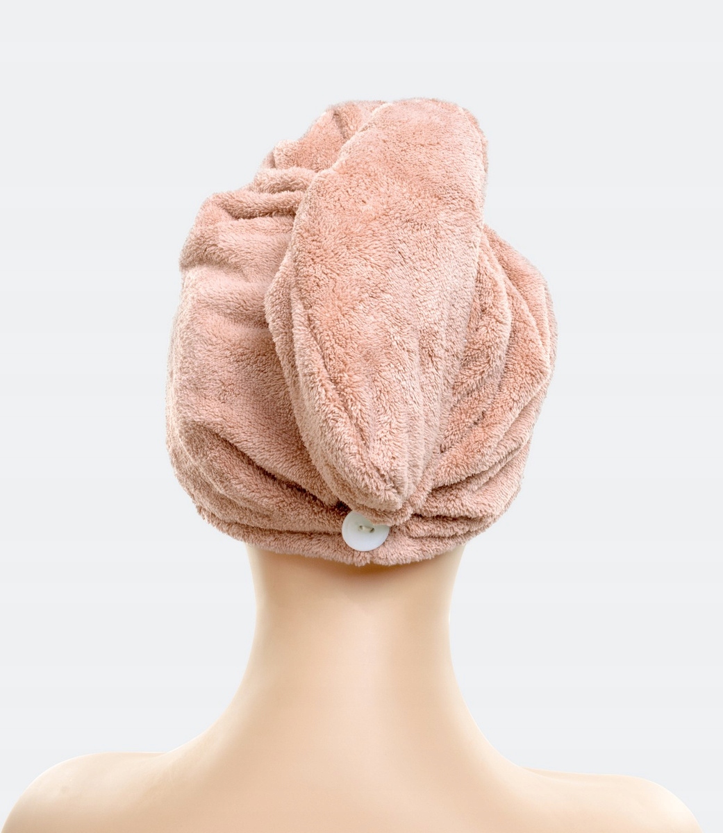Ręcznik do Włosów Turban 65x25 Mikrofibra Aki Beż Długość (cm) 25 cm