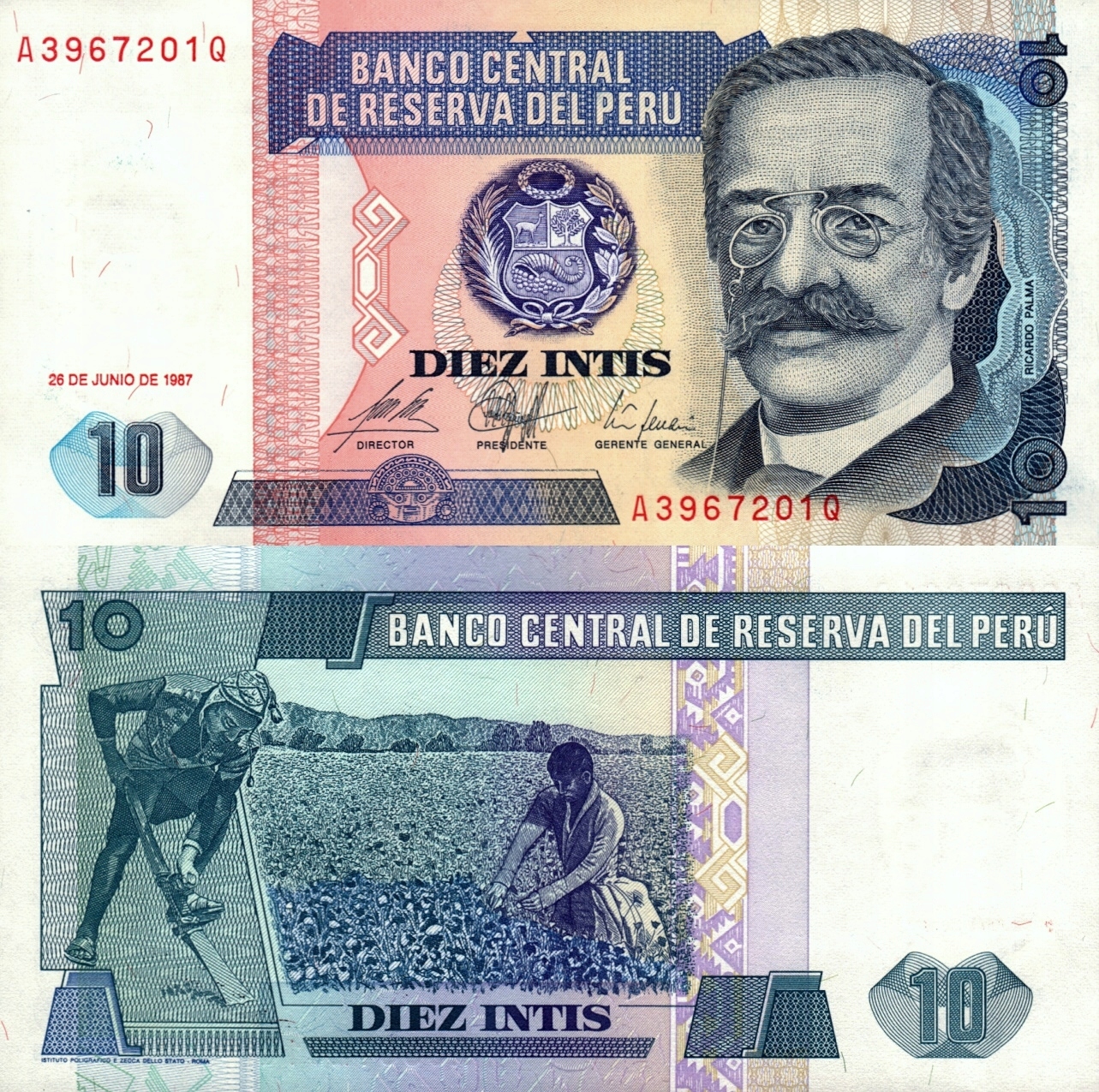 # PERU - 10 INTIS - 1987 - P-129 - UNC